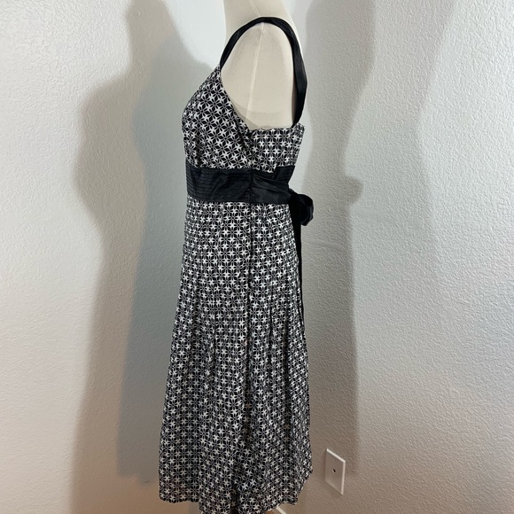 🌹New List🌹NWT Vintage 1990s AB Studio Black & White Geometric Pattern Midi Dress - Picture 3 of 6